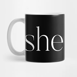 She Her Lower White Mug